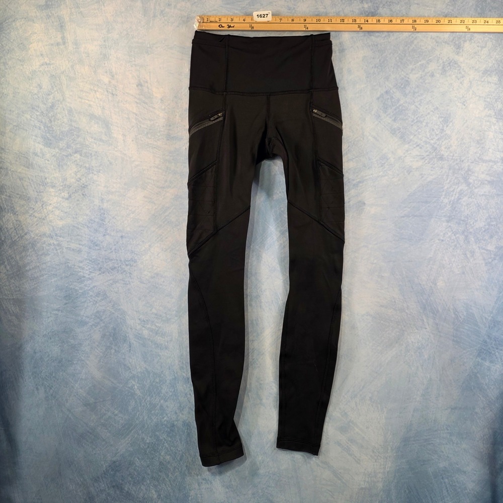 Lululemon Tight Stuff Tight II Black High Rise Running Leggings Womens Size 2